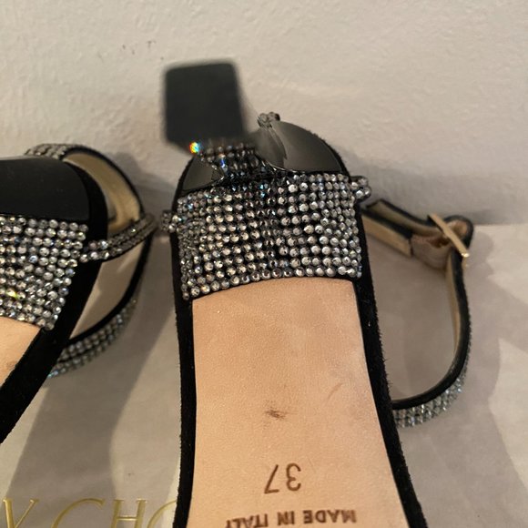 Jimmy Choo Daisy 100 Rhinestone Embellished Sandals  Size 37/7US  w/box - Picture 8 of 12